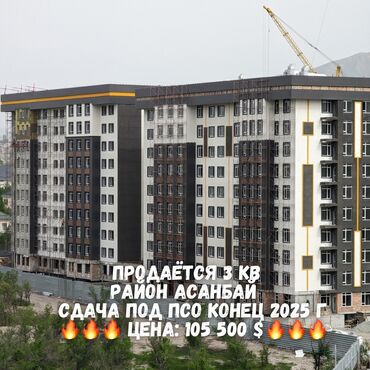 дом 3 комнатный: 3 комнаты, 96 м², Элитка, 10 этаж, ПСО (под самоотделку)