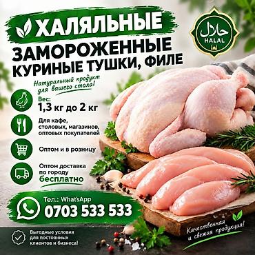 мясо курицы оптом: Халяльные замороженные куриные тушки и филе. - Натуральный продукт. - — 1