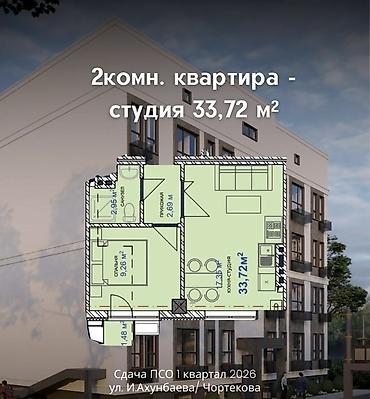 Новостройки от застройщика: Строится, 2 комнаты, 34 м² — 3