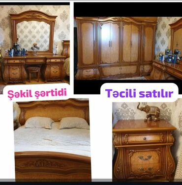 Kreslolar: İkinəfərlik çarpayı, Dolab, Termo, 2 tumba, İşlənmiş