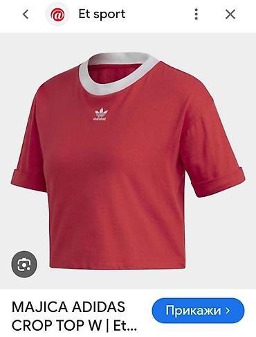 Adidas Crop Top W – ženska majica, model FM3258 - Boja: crvena sa — 2