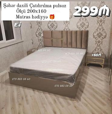 Məhsul: Yumşaq başlıqlı iki nəfərlik çarpayı dəsti Ölçü: 200x160