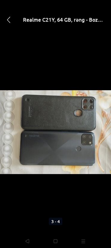 sim nomreler 010 sifarisi: Realme C21Y, 64 GB, rəng - Boz, Barmaq izi, İki sim kartlı