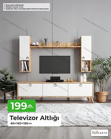 matras alti: Televizor altlığı və divar modulu dəsti Ölçü: 40 × 180 × 180 sm — 1