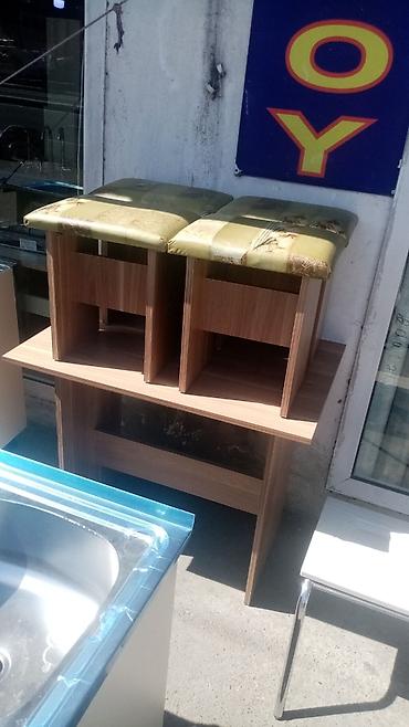metbext masası: Mətbəx üçün, Yeni, Dördbucaq masa, 4 stul — 3