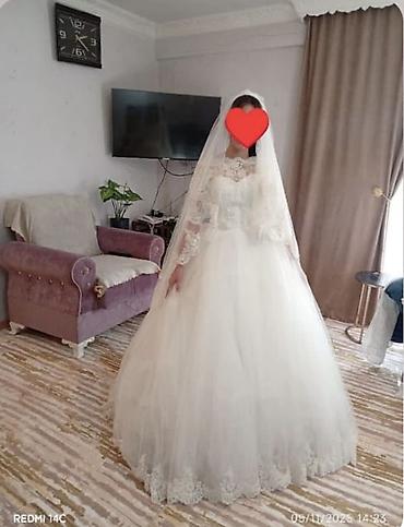 idman paltarları: Gəlinlik dəsti – klassik princess/bal stilində - Rəng: qar kimi ağ - — 3