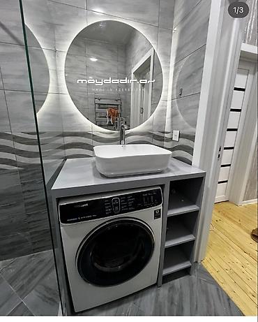 Dolablar: Hamam üçün moydadır və güzgü dəstləri – fərqli dizayn variantları — 7