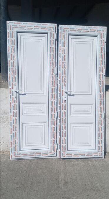 Pəncərələr: Yeni Plastik qapı 80x200 sm Çərçivə ilə, Zəmanətli, Ödənişli quraşdırma, Pulsuz çatdırılma