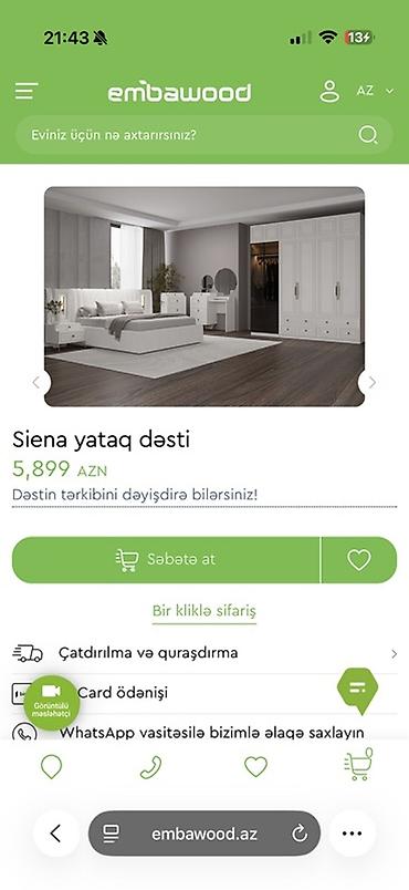 embawood paltar dolabı: Siena yataq dəsti - Brend: Embawood - Qiymət: 5,899 AZN - Dəstin — 1
