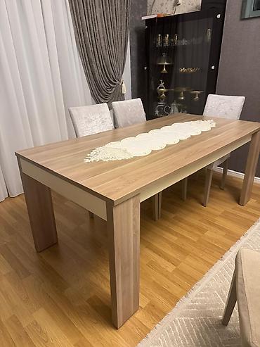 Mebel: Qonaq otağı üçün, İşlənmiş, Dördbucaq masa, 8 stul — 5
