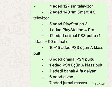 mawin oyunları: 4 adad 127 sm televizor 2 adad 140 sm Smart 4K televizor 5 adad — 5