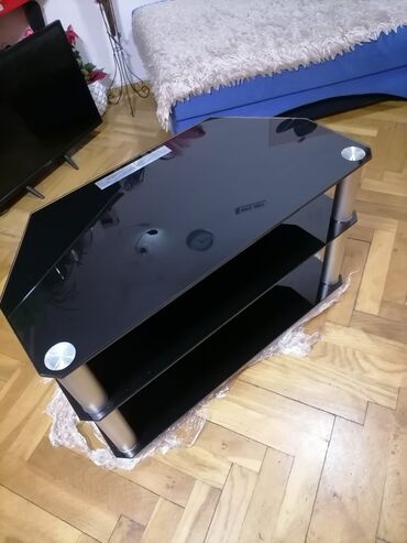 Komode: Stocic za TV stakleni kao nov je u crnoj boji. nigde — 10