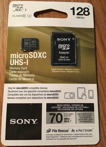 playstation memory card в Кыргызстан | ИГРУШКИ: Sony 128gb class 10 uhs-1 micro sdxc up to 70mb/s memory card