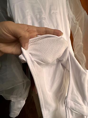pull and: Белое боди с прозрачными рукавами - Модель: боди с длинным рукавом - — 3