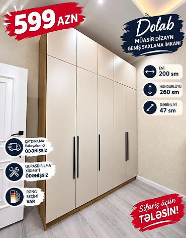 Yeni, 5 qapı, Rəngli, Açılan, Düz dolab lalafo.az -da Yeni, 5 qapı, Rəngli, Açılan, Düz dolab