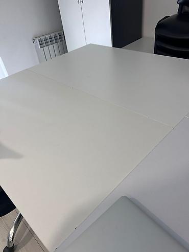 ofis masa: Ağ rəngli iş masas(lar)ı - Minimalist dizayn, ofis və ya ev-ofis üçün — 3