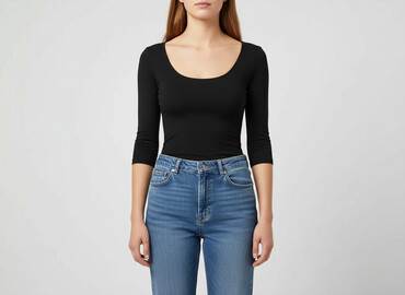 czarne bluzki basic z długim rękawem: H&M, Жіноча блуза, розмір XS