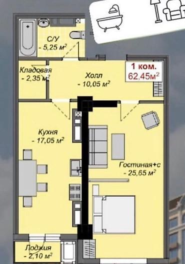 5: 1 комната, 63 м², Элитка, 5 этаж, ПСО (под самоотделку) — 9