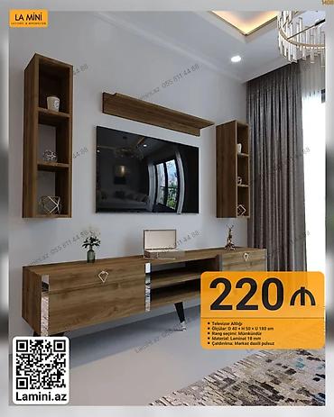 Ev və bağ: TV altlığı dəsti - Ölçülər: D 40 sm x H 50 sm x U 180 sm - Material — 1