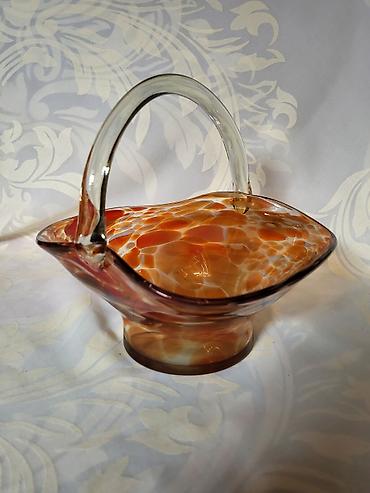 Ostalo posuđe: Korpa nova Dragan Drobnjak rucni rad iz 70ih.god. Murano korpa duvano — 7