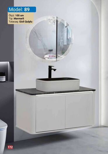 Лакокрасочные материалы: Model 89 vannası dəsti, 100 sm ölçüdə, mərmərli səthə və gizli