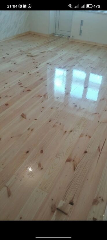 Döşəmə işləri: Taxta döşəmə cilalama və laklama xidməti - Şəkillərdə: ev və — 6