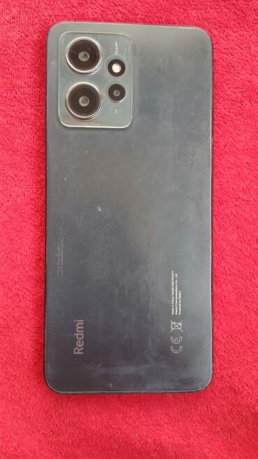 телефоны нот 8: Redmi, Redmi Note 12, Колдонулган, 128 ГБ, түсү - Кара, 1 SIM, 2 SIM