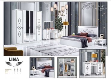 Кухонные гарнитуры: Двуспальная кровать, Шкаф, Трюмо, 2 тумбы, Турция, Новый