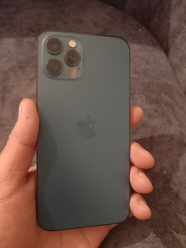 Apple iPhone: IPhone 12 Pro, 128 GB, Pacific Blue, Zəmanət, Barmaq izi, Simsiz şarj