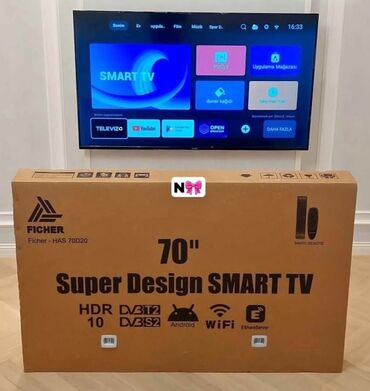 zimmer tv made in: Ficher markalı 70 düymlük Super Dizayn Smart TV, yüksək keyfiyyətli