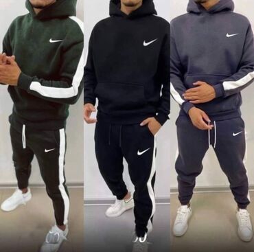 šuškava trenerka: Set, 2XL (EU 56), L (EU 52), M (EU 50), Nike, color - Black, Cotton