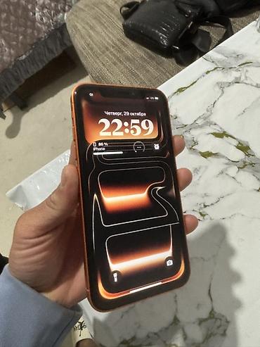 iphone x 64gb: IPhone Xr, Б/у, 256 ГБ, Оранжевый, Зарядное устройство, 86 % — 3