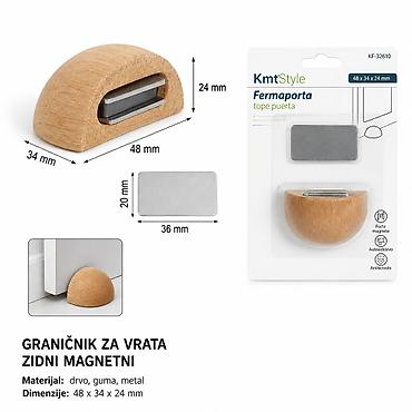 KMT Drveni držač vrata, svetlosmeđi 3213232 Magnetni