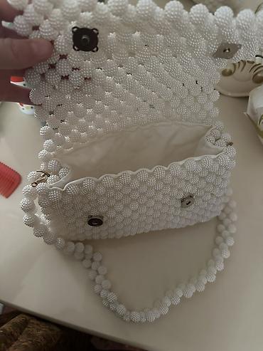 louis vuitton бишкек: Белая сумка через плечо из бусин - Материал: пластиковые бусины — 1