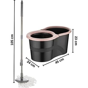 švabra: Spin mop dəsti – iki bölməli vedrə və teleskopik sap Xüsusiyyətlər: - — 3