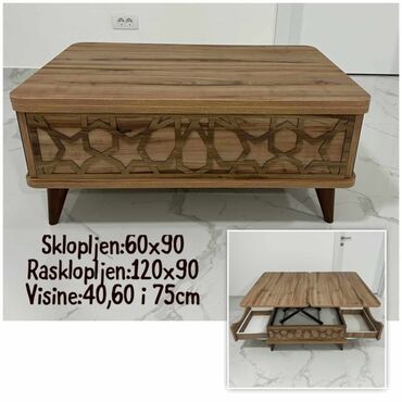 simpo komode i vitrine: Dostupne su 4 boje, Dimenzije stola su 60x90, a kada se rasklopi