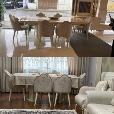 столы для совещаний: Для гостиной, Б/у, Овальный стол, 6 стульев