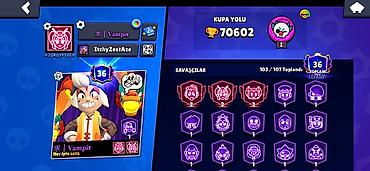 clash hesab satisi: Brawl Stars oyunu üçün yüksək səviyyəli hesab - Kupa yolu: 70,602 - — 2