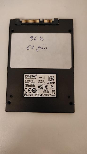 Накопители SSD: SSD 240 GB Kingston 2.5 - Noutbuk və ya PC üçün 1 ədəd - 96 % - 67 — 3