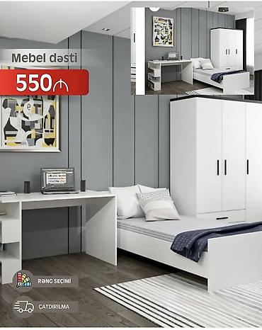 Mebel dəsti – 550₼ Komplektə daxildir: - Tək nəfərlik çarpayı