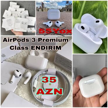 airpods azerbaycan: Airpods 3 YENİ🆕 55Yox 35 AZN •Görünüş orginal ilə 1:1💯 •İMEİ kod