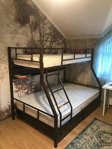 Двухъярусные кровати: Двухъярусная металлическая кровать в стиле лофт + ортопедические — 7