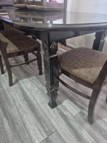 masaustu dest: Yemək otağı dəsti – masa və 6 ədəd stul.Uzunluğu 1.98 sm .eni 90 sm — 5