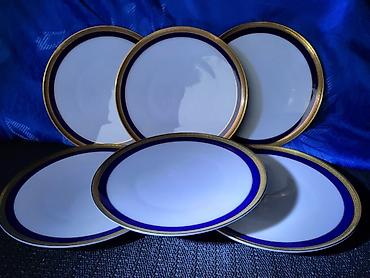 Lux tanjiri 1939g+ porcelan,kobalt,24na.pozlata Heinrich & Co