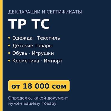 сертификат номер кр: Декларация ТР ТС на одежду, обувь, детские товары — от 18 000 сом — 1