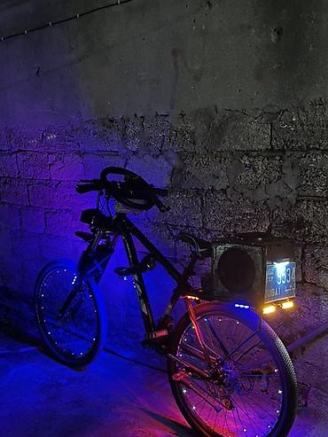 velosiped ucun ses: LED işıqlarla təchiz olunmuş xüsusi tərtibatlı dağ velosipedi - Gecə — 1