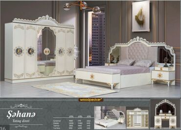 paltar dolabl: Двуспальная кровать, Шкаф, Трюмо, 2 тумбы, Турция, Новый