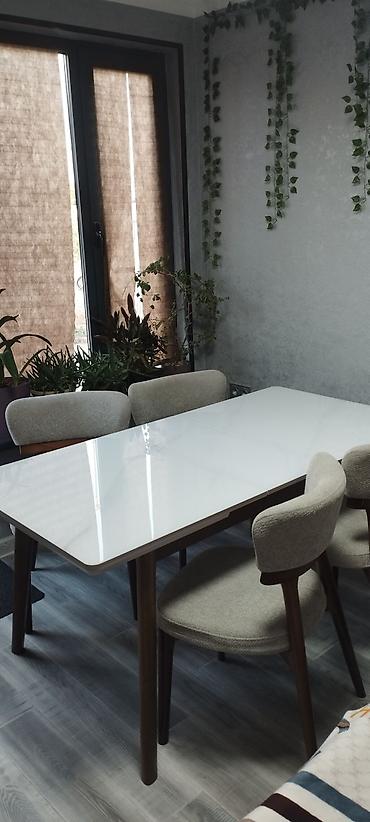 study table: Кухонный стол 1,33/1,63 в разл-м виде+ 4 стула. В отличном состоянии — 4