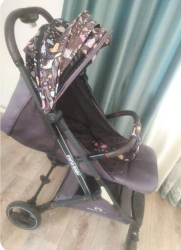 батарейка для детской машины: Коляска, цвет - Фиолетовый, Б/у