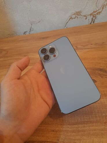 Apple iPhone: IPhone 13 Pro, 128 GB, Sierra Blue, Zəmanət, Face ID, Sənədlərlə